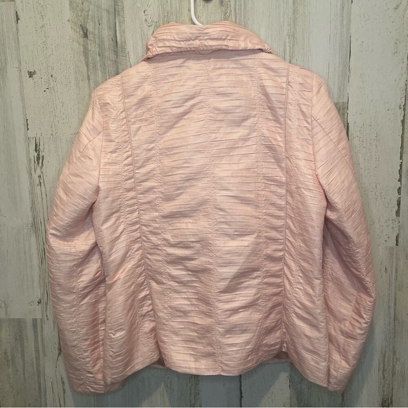 Chicos Twisty Textured Tami Lightweight Jacket- Toscanini Light Pink - Size 1 - Picture 3 of 6